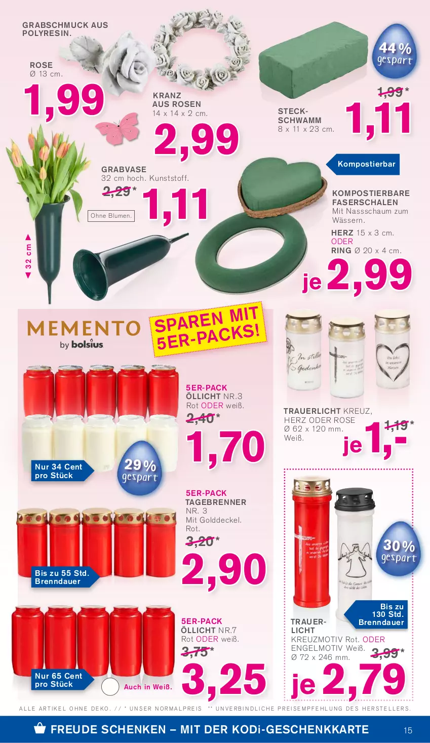 Aktueller Prospekt Kodi - Prospekte - von 02.04 bis 07.04.2022 - strona 15 - produkty: auer, blume, blumen, decke, Deckel, eis, elle, Engel, Kranz, reis, ring, rosen, Schal, Schale, Schmuck, schwamm, Stier, teller, Ti, Vase