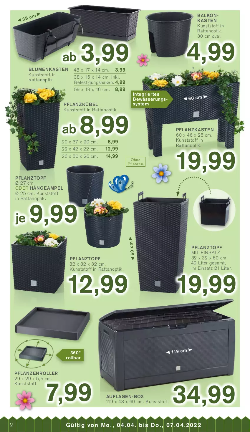 Aktueller Prospekt Kodi - Prospekte - von 02.04 bis 07.04.2022 - strona 2 - produkty: blume, blumen, Hängeampel, pflanze, pflanzen, Pflanztopf, Roller, shake, Ti, topf