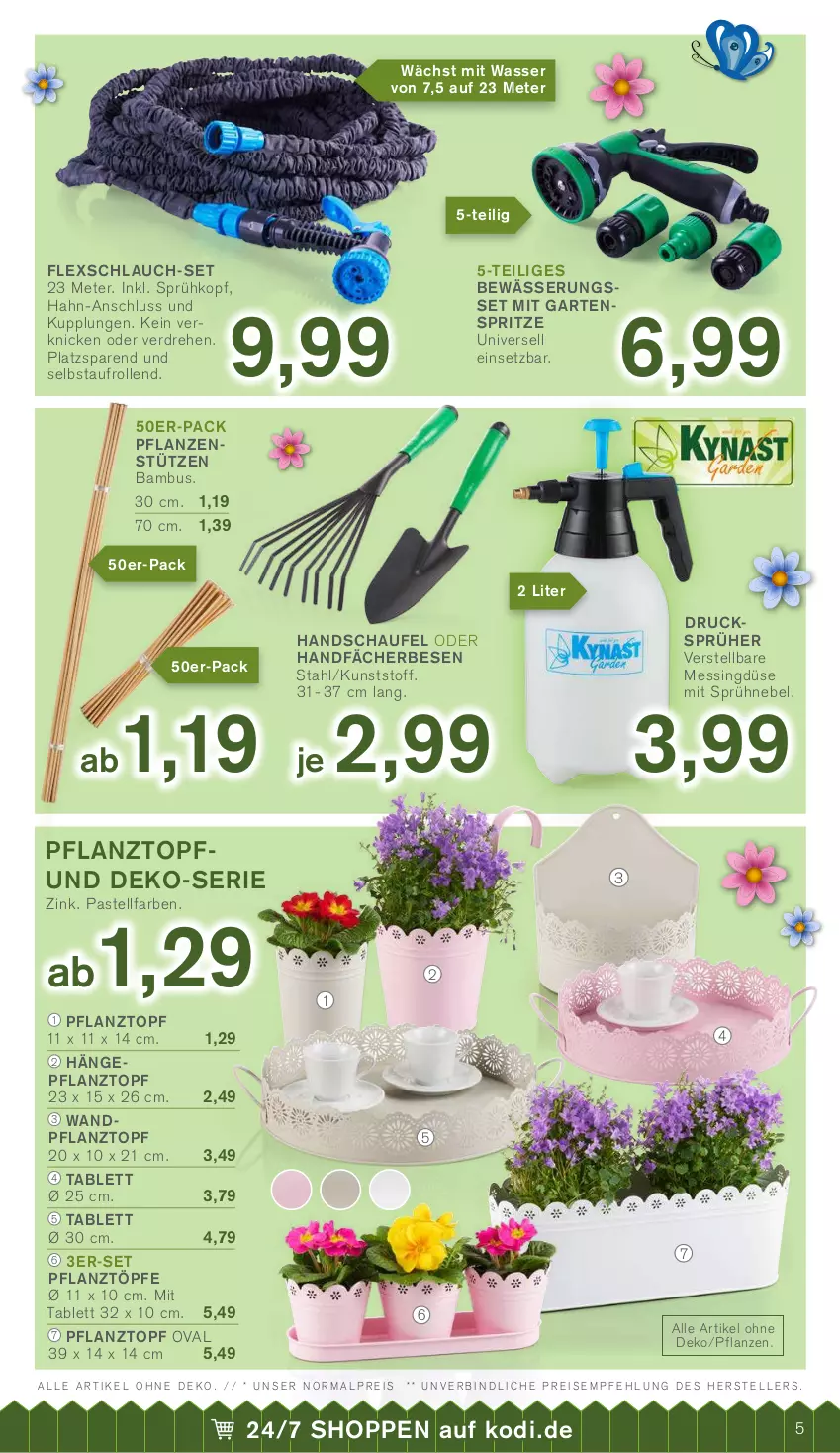 Aktueller Prospekt Kodi - Prospekte - von 02.04 bis 07.04.2022 - strona 5 - produkty: bambus, eis, elle, Garten, pflanze, pflanzen, Pflanztopf, reis, schlauch, tablet, tablett, teller, Ti, topf, wasser