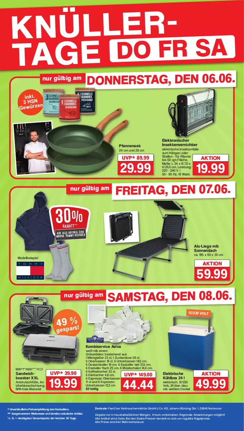 Aktueller Prospekt Famila - Prospekte - von 06.06 bis 08.06.2024 - strona 2 - produkty: Becher, decke, Deckel, dell, dessert, Dessertteller, eier, Eierbecher, eis, Elektro, elle, erde, espresso, Essteller, Insektenvernichter, kaffee, kaffeebecher, Kombiservice, kühlbox, Liege, milch, Mode, müsli, Müslischale, pfanne, pfannen, Rauch, regal, reis, Ria, rwe, sandwich, Schal, Schale, sekt, tasse, teller, Ti, toast, toaster, tommy hilfiger, ZTE, zucker