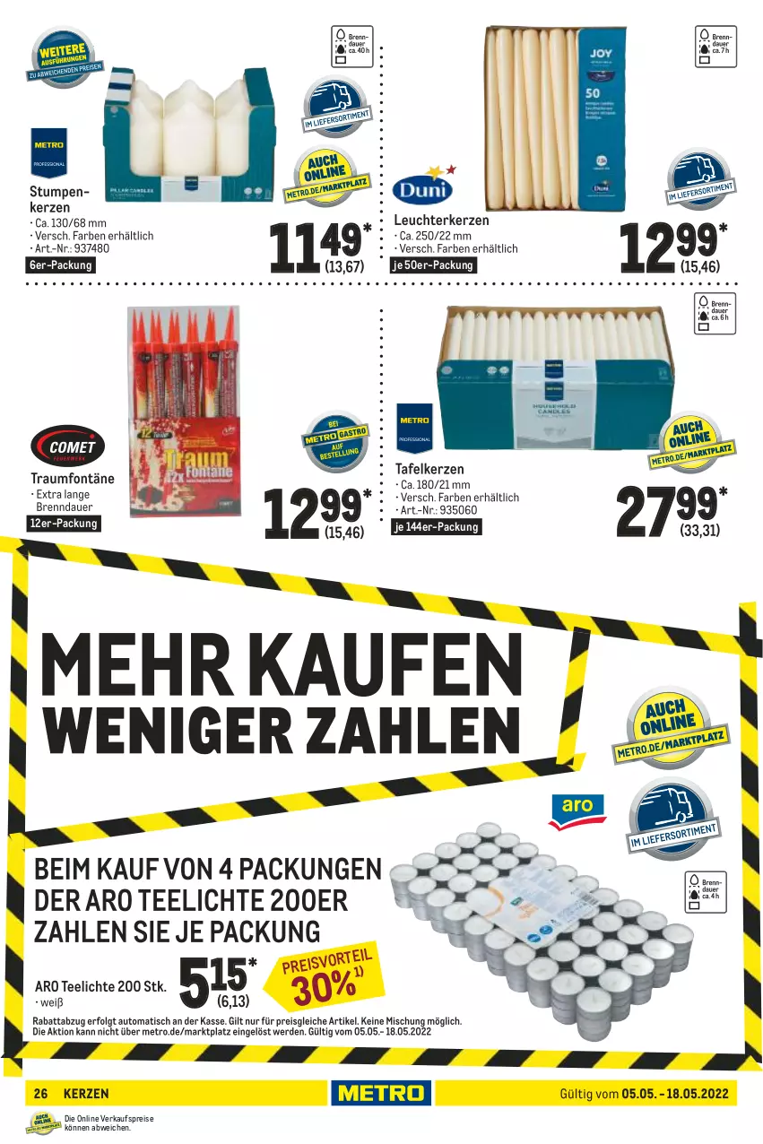 Aktueller Prospekt Metro - GastroJournal - von 05.05 bis 18.05.2022 - strona 26 - produkty: auer, auto, eis, erde, kerze, Leuchte, LG, Metro, reis, tee, Teelicht, teelichte, Ti, tisch