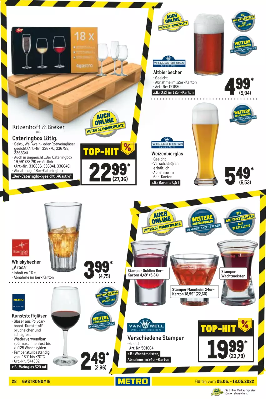 Aktueller Prospekt Metro - GastroJournal - von 05.05 bis 18.05.2022 - strona 28 - produkty: Becher, bier, Bona, eis, Gläser, LG, Meister, reis, Ria, ring, rotwein, rwe, sekt, spülmaschinen, Ti, wein, Weingläser, Weißwein, weißwein-, whisky, Whiskybecher