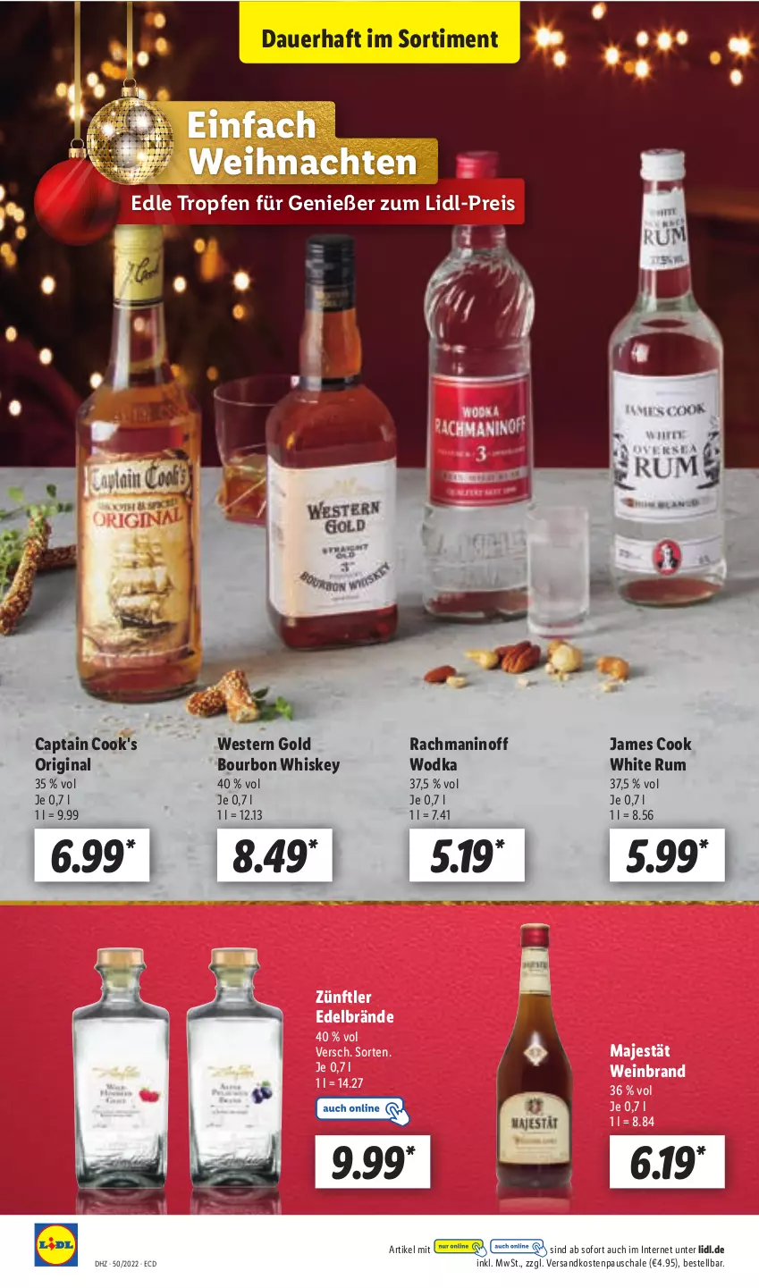 Aktueller Prospekt Lidl - Aktionsprospekt - von 12.12 bis 17.12.2022 - strona 64 - produkty: auer, bourbon, bourbon whiskey, Cap, eis, gin, ndk, reis, rum, Schal, Schale, Ti, weihnachten, wein, weinbrand, Weste, whiskey, white rum, wodka