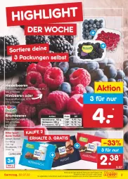 Gazetka promocyjna Netto Marken-Discount - Filial-Angebote - Gazetka - ważna od 02.07 do 02.07.2022 - strona 3 - produkty: angebot, auer, beere, beeren, bestpreis, bockwurst, brombeere, brombeeren, eis, heidelbeere, heidelbeeren, himbeer, himbeere, himbeeren, krakauer, reis, ritter, ritter sport, rum, Schal, Schale, Sport, Ti, Tiere, wurst, ZTE