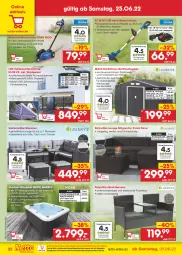 Gazetka promocyjna Netto Marken-Discount - Filial-Angebote - Gazetka - ważna od 02.07 do 02.07.2022 - strona 32 - produkty: akku, asti, Bank, beleuchtung, Brei, eis, elle, fernbedienung, garnitur, Garten, gartenmöbel, hocker, ladegerät, led-licht, messer, möbel, ndk, pool, rasen, rasentrimmer, reis, Sofa, Ti, tisch, versandkostenfrei, werkzeug, werkzeuge, Whirlpool, ZTE