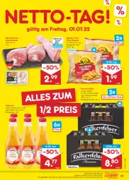 Gazetka promocyjna Netto Marken-Discount - Filial-Angebote - Gazetka - ważna od 02.07 do 02.07.2022 - strona 43 - produkty: angebot, bestpreis, bier, Biere, eis, gin, henkel, mccain, natur, reis, schenkel, Ti, valensina, ZTE