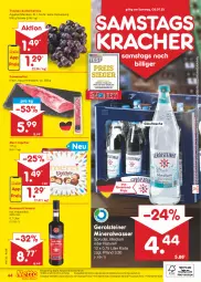 Gazetka promocyjna Netto Marken-Discount - Filial-Angebote - Gazetka - ważna od 02.07 do 02.07.2022 - strona 44 - produkty: Alwa, amaro, angebot, angebote, bestpreis, discount, eis, filet, flasche, gerolsteine, gerolsteiner, glasflasche, Holz, kracher, kräuter, kräuterlikör, likör, marken-discount, merci, mineralwasser, natur, ndk, rama, ramazzott, ramazzotti, reis, rel, Schal, Schale, schwein, schweine, schweine-filet, schweinefilet, Sprudel, steiner, Ti, trauben, versandkostenfrei, wasser, wein, weine, zott, ZTE