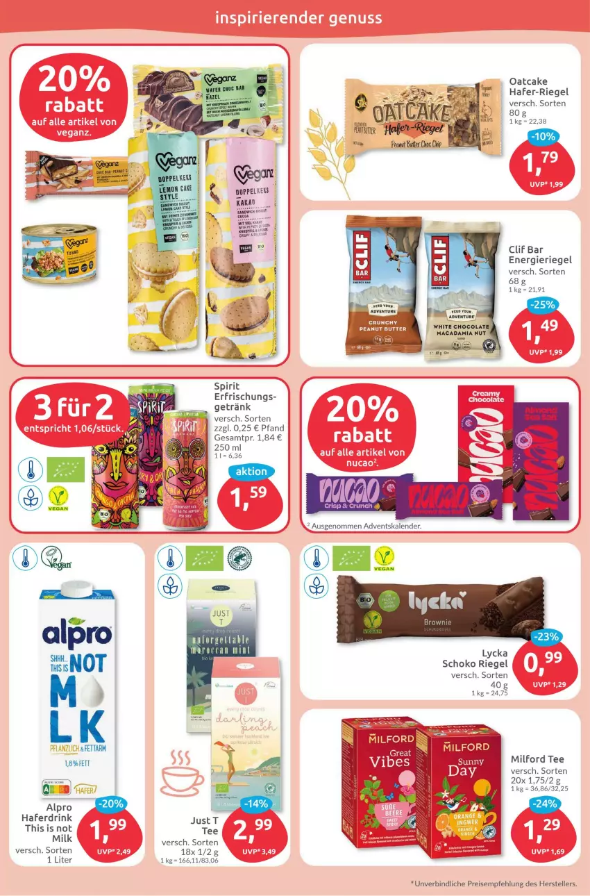 Aktueller Prospekt Budni - Prospekte - von 31.10 bis 05.11.2022 - strona 11 - produkty: alpro, cola, drink, eis, elle, erde, getränk, hafer, Haferdrink, mac, macadamia, milford, reis, riegel, sandwich, schoko, tee, teller, white chocolate, Yo