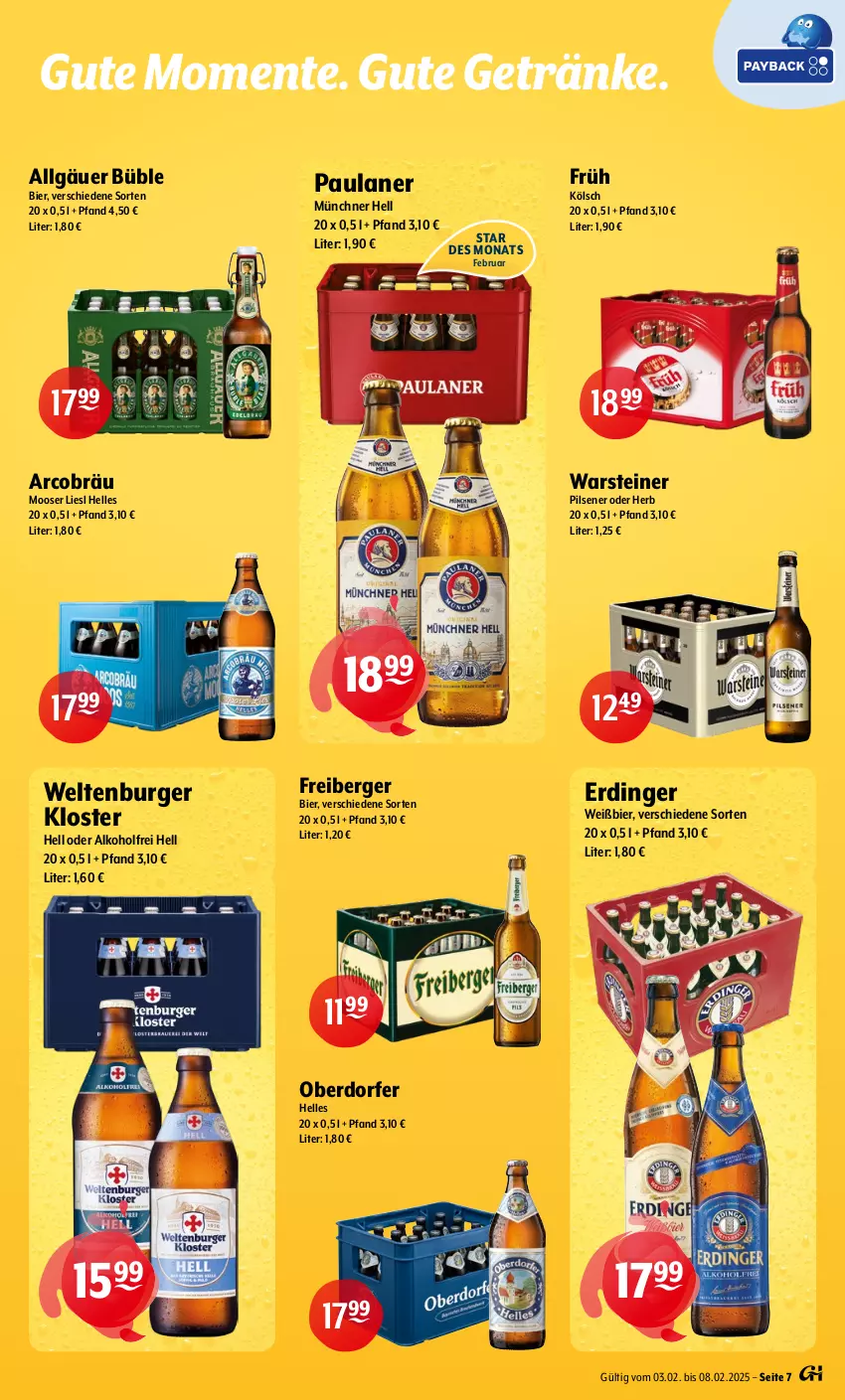 Aktueller Prospekt Getraenke Hoffmann - Prospekte - von 03.02 bis 08.03.2025 - strona 7 - produkty: alkohol, Berger, bier, burger, elle, ente, erdinger, Freiberger, getränk, getränke, LG, Paula, paulaner, pils, pilsener, steiner, Ti, warsteiner