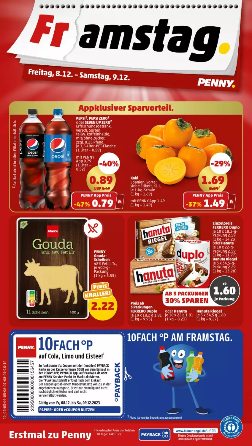 Aktueller Prospekt Penny - Prospekte - von 04.12 bis 09.12.2023 - strona 42 - produkty: angebot, angebote, auer, cola, coupon, eis, eistee, Engel, erde, LG, limo, papier, payback, pepsi, tee, Ti