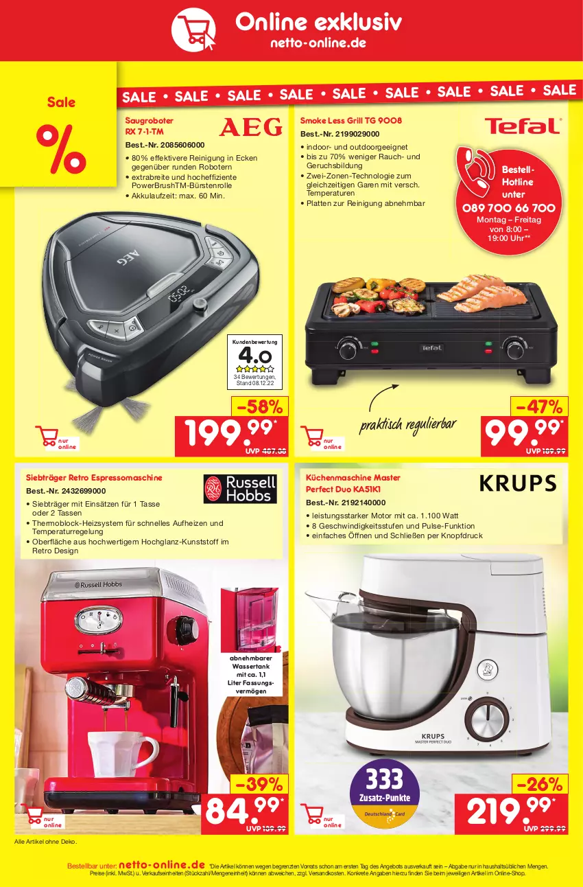 Aktueller Prospekt Netto Marken-Discount - Filial-Angebote - von 02.01 bis 07.01.2023 - strona 48 - produkty: akku, angebot, Brei, bürste, bürsten, eis, elle, ente, espresso, grill, hochglanz, küche, Küchen, küchenmaschine, latte, ndk, Rauch, Reinigung, reis, Saugroboter, tasse, Ti, tisch, uhr, wasser, wassertank, ZTE