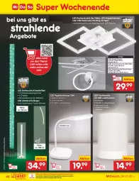 Gazetka promocyjna Netto Marken-Discount - Filial-Angebote - Gazetka - ważna od 07.01 do 07.01.2023 - strona 40 - produkty: angebot, angebote, auer, batterie, Brei, decke, deckenleuchte, dimmer, eis, fernbedienung, Lampe, LED Deckenleuchte, LED Tischleuchte, led-deckenleuchte, led-stehleuchte, Leuchte, ndk, reis, ring, stehleuchte, Tageslichtlampe, Ti, tisch, tischleuchte, usb