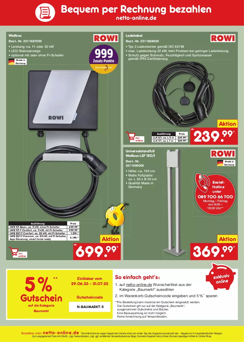 Aktueller Prospekt Netto Marken-Discount - Filial-Angebote - von 03.07 bis 08.07.2023 - strona 45 - produkty: angebot, Bau, deka, eis, erde, Germ, gutschein, gutscheine, korb, ladekabel, latte, ndk, reis, ring, Schal, Ti, uhr, wasser, ZTE