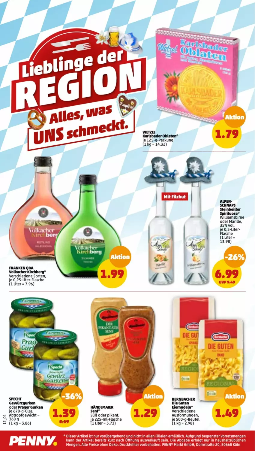 Aktueller Prospekt Penny - Prospekte - von 10.04 bis 15.04.2023 - strona 12 - produkty: bernbacher, beutel, eier, eiernudeln, eis, flasche, gewürz, Gewürzgurke, gewürzgurken, gurke, gurken, händlmaier, LG, nudel, nudeln, reis, senf, specht, Steinbeißer, Ti, ZTE