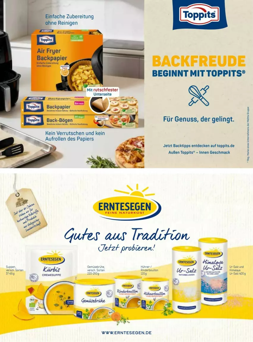 Aktueller Prospekt Vmarkt - Prospekte - von 18.03 bis 01.04.2026 - strona 24 - produkty: bier, Biere, Brühe, decke, Gemüsebrühe, gin, hühner, Kürbis, mac, melitta, natur, nuss, papier, rind, rinder, salz, Ti, toppits