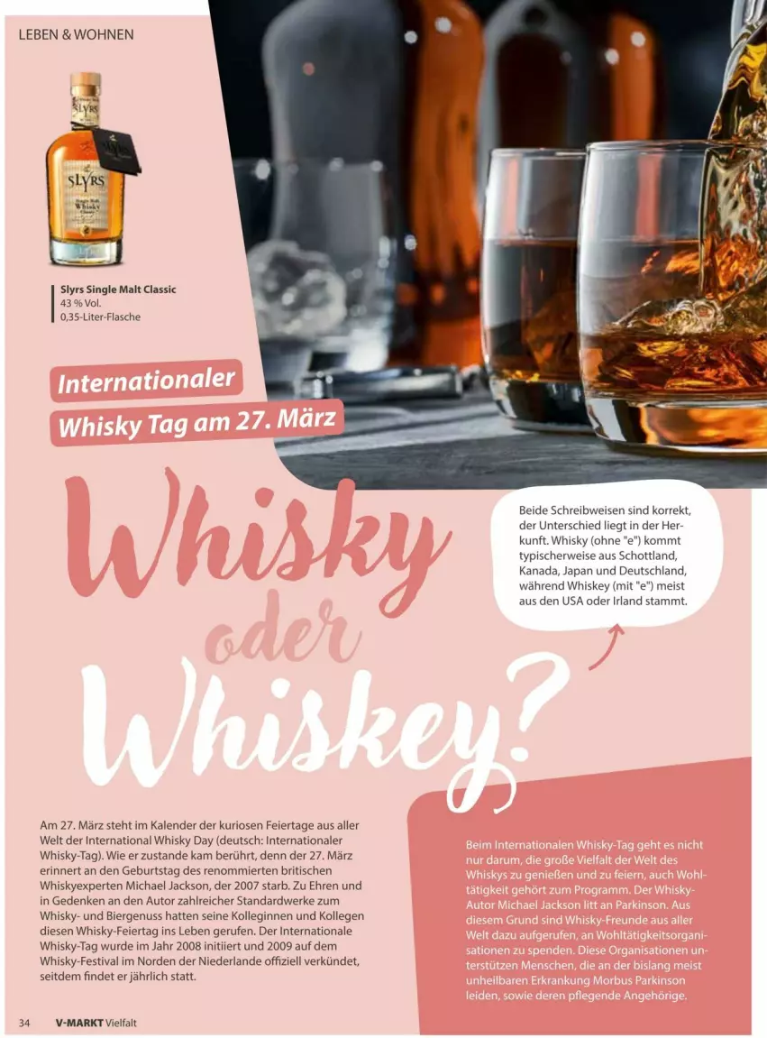 Aktueller Prospekt Vmarkt - Prospekte - von 18.03 bis 01.04.2026 - strona 34 - produkty: auto, bier, eier, eis, flasche, gin, nuss, rwe, schott, single malt, Ti, tisch, whiskey, whisky