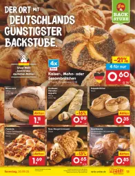 Gazetka promocyjna Netto Marken-Discount - Filial-Angebote - Gazetka - ważna od 30.09 do 30.09.2023 - strona 13 - produkty: ACC, angebot, auer, baguette, Bau, Bauer, bestpreis, brot, brötchen, Croissant, eis, Focaccia, Kaiser, mehl, nuss, Ofen, quark, reis, sesam, speisequark, steinofen, stube, Tasche, Ti, tomate, ZTE