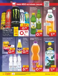 Gazetka promocyjna Netto Marken-Discount - Filial-Angebote - Gazetka - ważna od 30.09 do 30.09.2023 - strona 18 - produkty: Alwa, bestpreis, bio, drink, eis, eistee, energy drink, gerolsteine, gerolsteiner, getränk, getränke, gin, limette, limetten, limo, limonade, limonaden, Mett, metten, mineralwasser, monster, Monster Energy, ndk, orangina, Paula, paulaner, pfanne, Pfanner, Rauch, reis, saft, Spezi, steiner, tee, Ti, volvic, wasser, zitrone, zitronen, zucker