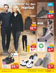 Gazetka promocyjna Netto Marken-Discount - Filial-Angebote - Gazetka - ważna od 30.09 do 30.09.2023 - strona 31 - produkty: angebot, Bau, bio, bügel, dell, eis, Fleecejacke, gin, Hausschuhe, Jacke, kleid, kleider, kleiderbügel, leggings, Mode, schuhe, socken, Tasche, taschen, Thermoleggings, Ti, zipper, ZTE