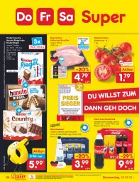 Gazetka promocyjna Netto Marken-Discount - Filial-Angebote - Gazetka - ważna od 30.09 do 30.09.2023 - strona 36 - produkty: Alwa, asti, bestpreis, brustfilet, cola, eis, elle, filet, flasche, fleisch, glasflasche, hähnchen-brustfilet, hanuta, Kinder, kinder country, kinder riegel, mineralwasser, Mineralwasser Classic, natur, ndk, reis, rel, riegel, rispentomaten, Ti, tomate, tomaten, wasser, wurst, wurst in selbstbedienung