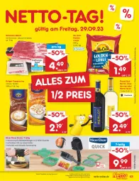 Gazetka promocyjna Netto Marken-Discount - Filial-Angebote - Gazetka - ważna od 30.09 do 30.09.2023 - strona 45 - produkty: angebot, Bau, bestpreis, Cap, cappuccino, chardonnay, cin, edelstahl, eis, elle, fleisch, Golden Longs, grand sud, krüger, mc cain, merl, merlot, reis, schwein, schweine, schweine-bauch, Ti, wein, weine, wurst, wurst in selbstbedienung, ZTE