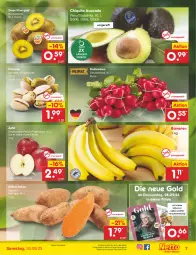 Gazetka promocyjna Netto Marken-Discount - Filial-Angebote - Gazetka - ważna od 30.09 do 30.09.2023 - strona 7 - produkty: angebot, asti, avocado, banane, bananen, bestpreis, chiquita, eis, Elan, kartoffel, kartoffeln, kiwi, Kiwi Gold, lebensmittel, magazin, Pink Lady, pistazien, radieschen, reis, salz, Süßkartoffeln, Ti, zespri, ZTE