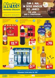 Gazetka promocyjna Netto Marken-Discount - Getränkemarkt in deiner Nähe - Gazetka - ważna od 28.01 do 28.01.2023 - strona 1 - produkty: Alwa, angebot, angebote, bestpreis, bier, Cap, capri-sun, captain morgan, coca-cola, cola, discount, eis, elle, flasche, getränk, getränke, gin, glasflasche, Holz, LG, marken-discount, mineralwasser, natur, ndk, oder radler, original spiced gold, pils, radler, reis, rel, spirituosen, Ti, tyskie, wasser, wein, ZTE