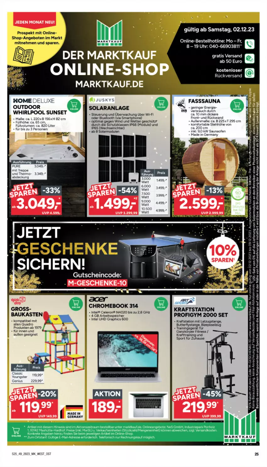 Aktueller Prospekt Marktkauf - Prospekt - von 03.12 bis 09.12.2023 - strona 25 - produkty: angebot, angebote, brut, butter, celeron, eis, Germ, gutschein, Holz, Intel, kraft, ndk, Ofen, quad, Quadro, Rauch, reis, rückwand, sekt, smartphone, Sport, tee, Ti, uhr, Yo