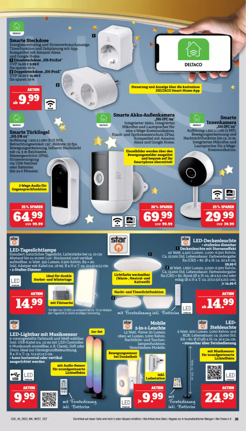 Aktueller Prospekt Marktkauf - Prospekt - von 03.12 bis 09.12.2023 - strona 39 - produkty: auer, batterie, batterien, beleuchtung, bett, decke, deckenleuchte, dell, eis, elle, erde, Lampe, Leuchte, Mode, Nachtlicht, reis, Schal, sim, smartphone, Tageslichtlampe, Tasche, taschen, tee, Ti, usb