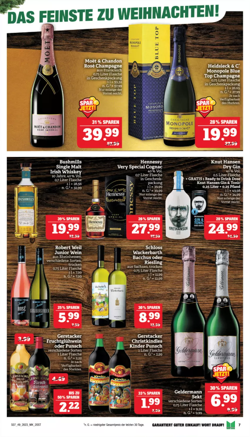 Aktueller Prospekt Marktkauf - Prospekt - von 03.12 bis 09.12.2023 - strona 7 - produkty: ACC, champagne, Cognac, eis, flasche, geschenkpackung, gin, reis, sac, Ti, tonic, weihnachten, wein, ZTE