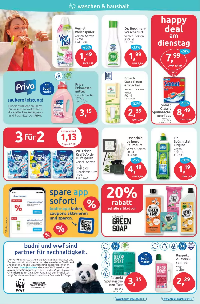 Aktueller Prospekt Budni - Prospekte - von 17.07 bis 22.07.2023 - strona 4 - produkty: asti, auer, coupon, coupons, creme, Dr. Beckmann, eis, Engel, Frosch, gin, handcreme, Ipuro, kraft, Raumduft, regal, reiniger, Reinigung, reis, somat, spülmittel, Ti, vernel, wc frisch, weck, weichspüler