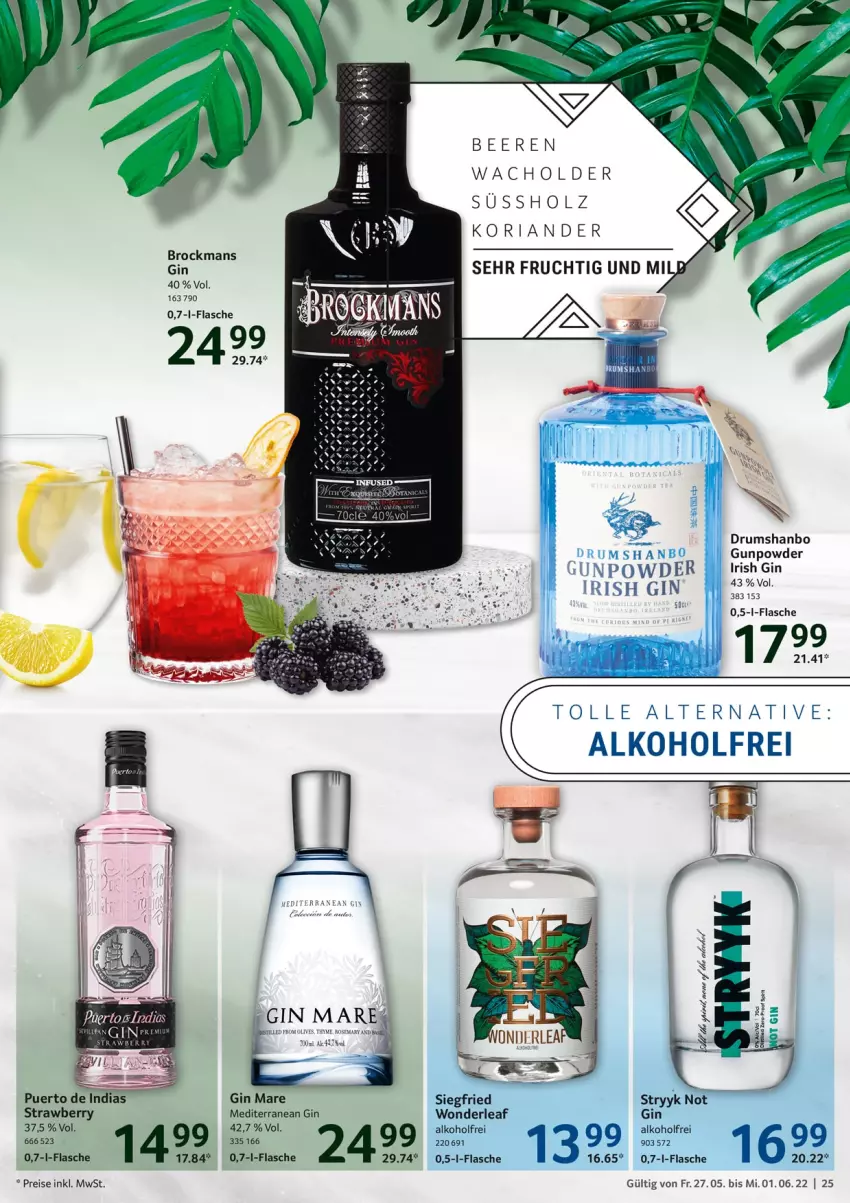 Aktueller Prospekt Selgros - Food - von 27.05 bis 01.06.2022 - strona 25 - produkty: alkohol, beere, beeren, Brock, eis, flasche, frucht, gin, gin mare, Holz, Koriander, olive, reis, Ria, rum, Ti