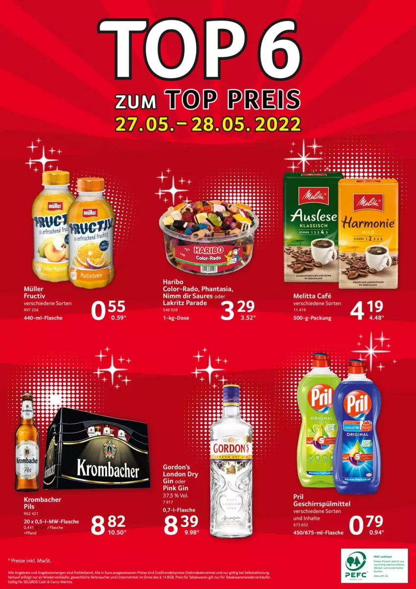 Aktueller Prospekt Selgros - Food - von 27.05 bis 01.06.2022 - strona 32 - produkty: angebot, angebote, Bau, eis, flasche, geschirr, geschirrspülmittel, gin, gordon, Gordon’s, haribo, HP, krombache, krombacher, LG, melitta, monte, Müller, mw-flasche, pils, pril, Rauch, reis, rwe, spülmittel, tee, Ti, Tiere