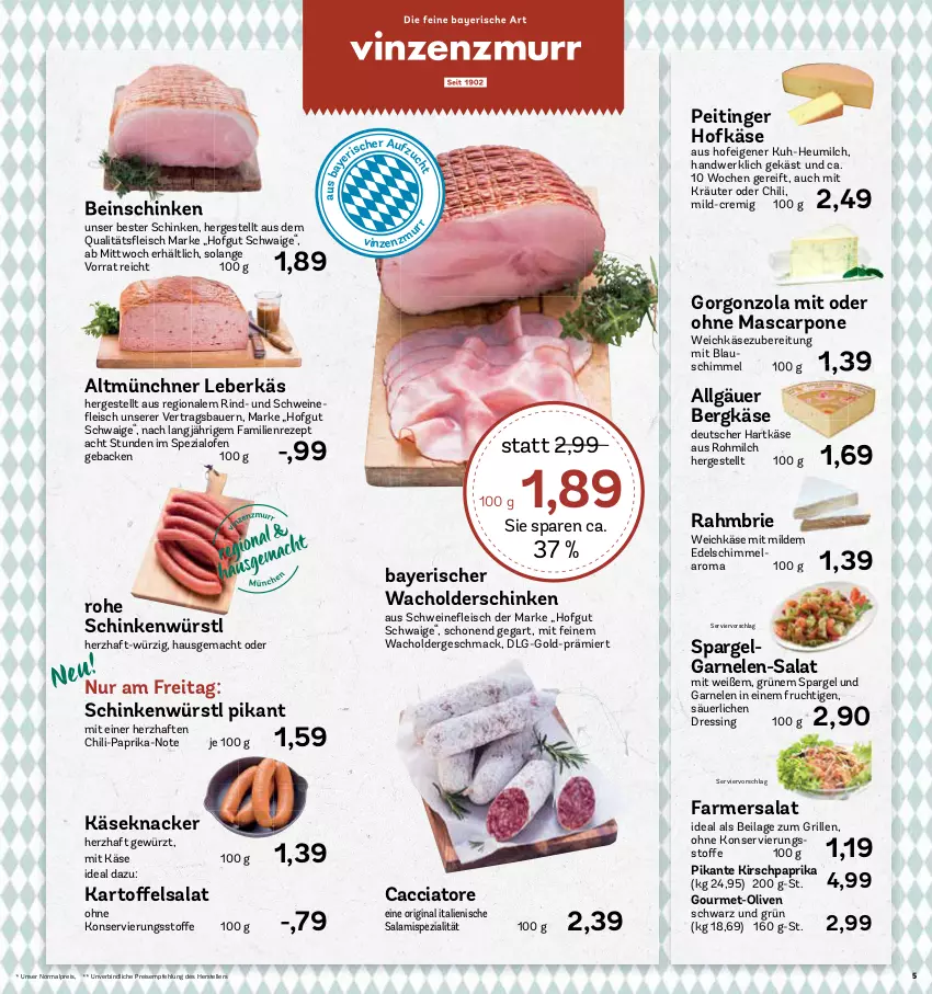 Aktueller Prospekt Aez - Prospekte - von 25.04 bis 30.04.2022 - strona 5 - produkty: ACC, auer, Bau, Bauer, Bergkäse, brie, chili, dressing, eis, elle, Feigen, frucht, garnelen, geback, gewürz, gin, gorgonzola, grill, hartkäse, Heu, heumilch, hofgut, HP, ilag, Käse, kirsch, knacker, kräuter, leberkäs, LG, mac, mascarpone, milch, Ofen, olive, oliven, paprika, reis, rezept, rind, salami, salat, schinken, schwein, schweine, spargel, Spezi, teller, Ti, weichkäse, wein, weine