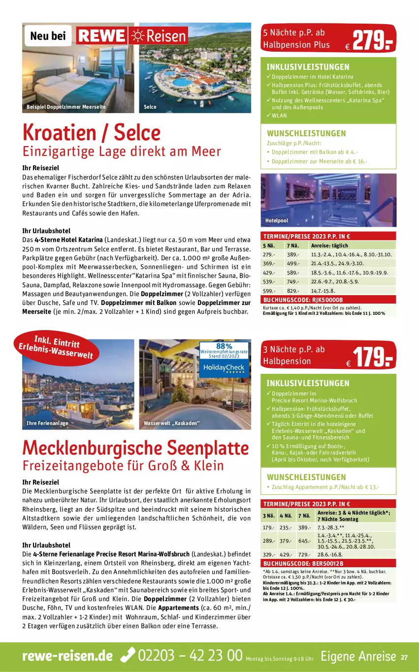 Aktueller Prospekt Rewe Reisen - Reiseprospekt - von 24.02 bis 31.03.2023 - strona 27 - produkty: angebot, angebote, Atari, auto, axe, Bad, bier, bio, Brei, buch, drink, drinks, dusche, eier, eis, ente, Fahrrad, fisch, fische, Fischer, getränk, getränke, inklusivleistungen, innenpool, Kajak, Kinder, Kinderzimmer, kurtaxe, latte, Liege, Meerwasser, natur, pool, pril, reis, rel, Ria, rum, rwe, schirme, sonnenliege, Sport, Ti, uhr, wasser, wein