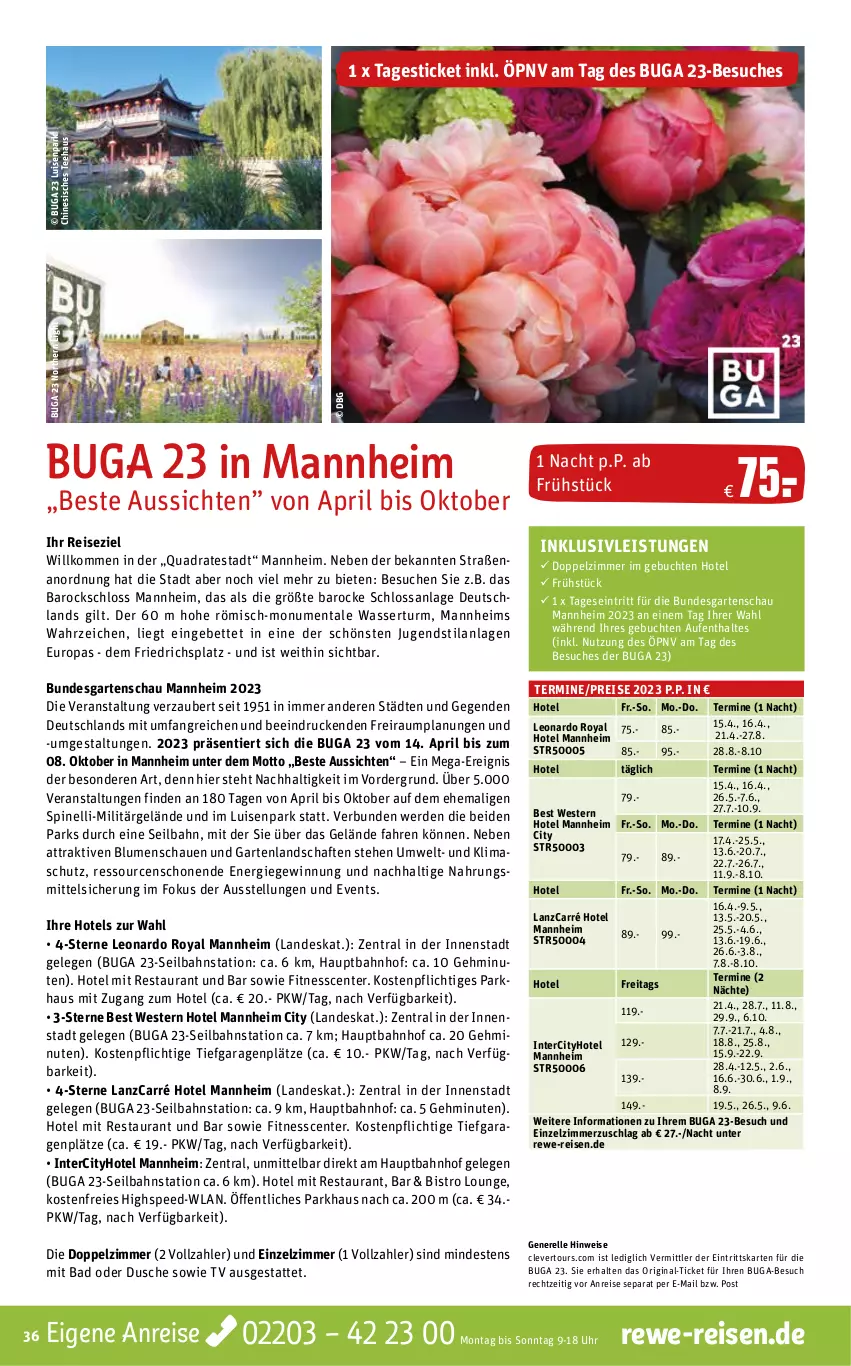 Aktueller Prospekt Rewe Reisen - Reiseprospekt - von 24.02 bis 31.03.2023 - strona 36 - produkty: Bad, bett, blume, blumen, buch, dusche, eier, eis, elle, ente, erde, Garten, gin, inklusivleistungen, leonardo, pril, quad, reis, rel, spee, tee, Ti, uhr, wasser, Weste