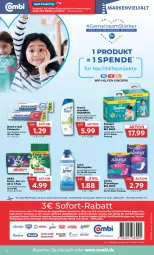 Gazetka promocyjna Combi - Prospekte - Gazetka - ważna od 10.06 do 10.06.2023 - strona 16 - produkty: Alwa, Always, angebot, angebote, ariel, baby-dry, blend-a-med, coupon, coupons, eis, flasche, gin, Kinder, lenor, lenor weichspüler, pampers, pasta, Pods, reis, shampoo, slip, slipeinlagen, sofort-rabatt, Ti, weichspüler, zahnpasta, ZTE