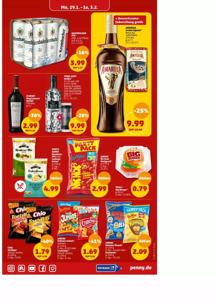 Aktueller Prospekt Penny - Prospekte - von 30.01 bis 03.02.2024 - strona 17 - produkty: amarula, likör, liqueur, sahne