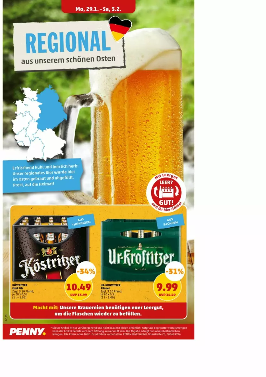 Aktueller Prospekt Penny - Prospekte - von 30.01 bis 03.02.2024 - strona 22 - produkty: bier