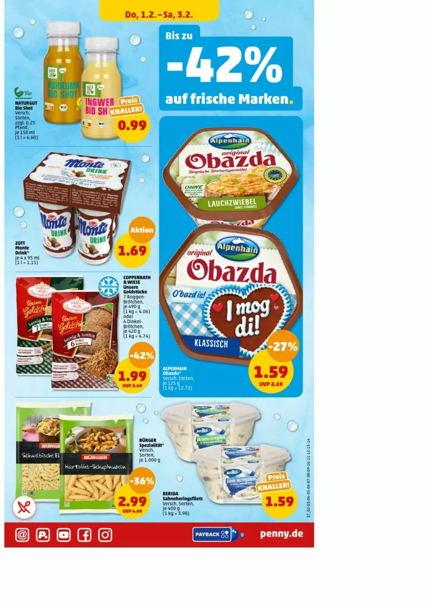 Aktueller Prospekt Penny - Prospekte - von 30.01 bis 03.02.2024 - strona 37 - produkty: brötchen, hering, ring, sahne