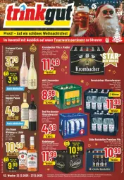 Gazetka promocyjna Trinkgut - Prospekte - Gazetka - ważna od 27.12 do 27.12.2025 - strona 1 - produkty: alkohol, Alwa, angebot, angebote, Bad, Berger, burger, eis, elle, ente, Feuerwerkssortiment, gerolsteine, gerolsteiner, jim beam, krombache, krombacher, likör, mineralwasser, passo, payback, pils, premium pils, radeberger, reifen, reis, rwe, steiner, Ti, uhr, usb, wasser, whiskey