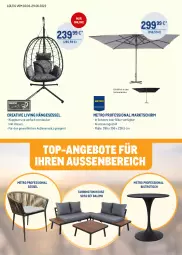 Gazetka promocyjna Metro - ONLINE-MARKTPLATZ - Gazetka - ważna od 29.06 do 29.06.2022 - strona 2 - produkty: aluminiumgestell, angebot, angebote, Bistrotisch, hängesessel, kissen, limo, Metro, Ria, ring, sessel, Sofa, tarrington house, Ti, tisch, top-angebot