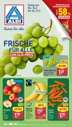 Gazetka promocyjna Aldi Nord - Von Montag - Gazetka - ważna od 21.02 do 21.02.2026 - strona 1 - produkty: aldi, angebot, angebote, auer, banane, bananen, Bau, Bauer, beutel, decke, eis, möhren, reis, Schal, Schale, tafeläpfel, tafeltrauben, Ti, trauben, trolli, ZTE