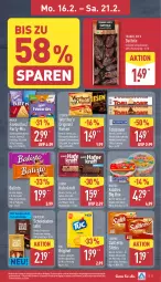 Gazetka promocyjna Aldi Nord - Von Montag - Gazetka - ważna od 21.02 do 21.02.2026 - strona 10 - produkty: auer, balisto, beutel, bonbons, corny, cracker, cranberry, Datteln, elle, geback, gin, hafer, haribo, kakao, korn, kraft, Kürbis, LG, lorenz, meersalz, milch, milka, natur, Ofen, pralinen, riegel, sahne, saltletts, salz, schoko, schokolade, schokoladen, sesam, storck, teller, Ti, toblerone, tuc, Weiße Schokolade, Yo, ZTE, zucker