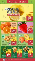 Gazetka promocyjna Aldi Nord - Von Montag - Gazetka - ważna od 21.02 do 21.02.2026 - strona 2 - produkty: aldi, angebot, angebote, beere, beeren, beutel, braun, champignon, champignons, champignons braun, decke, eis, erdbeere, erdbeeren, kartoffel, kartoffeln, Kürbis, Lusti, orange, orangen, reis, saft, Saftorangen, salat, Salus, Schal, Schale, suppe, suppen, Ti, zitrone, zitronen