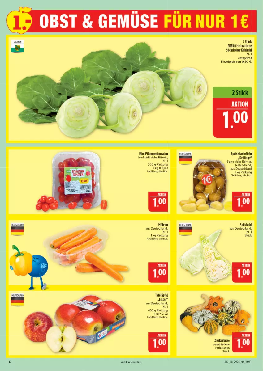 Aktueller Prospekt Marktkauf - Prospekt - von 14.09 bis 20.09.2025 - strona 12 - produkty: deka, eis, kartoffel, kartoffeln, kohlrabi, Kürbis, möhren, obst, pflaume, pflaumen, reis, Ria, rum, speisekartoffeln, spitzkohl, tafeläpfel, Ti, tomate, tomaten