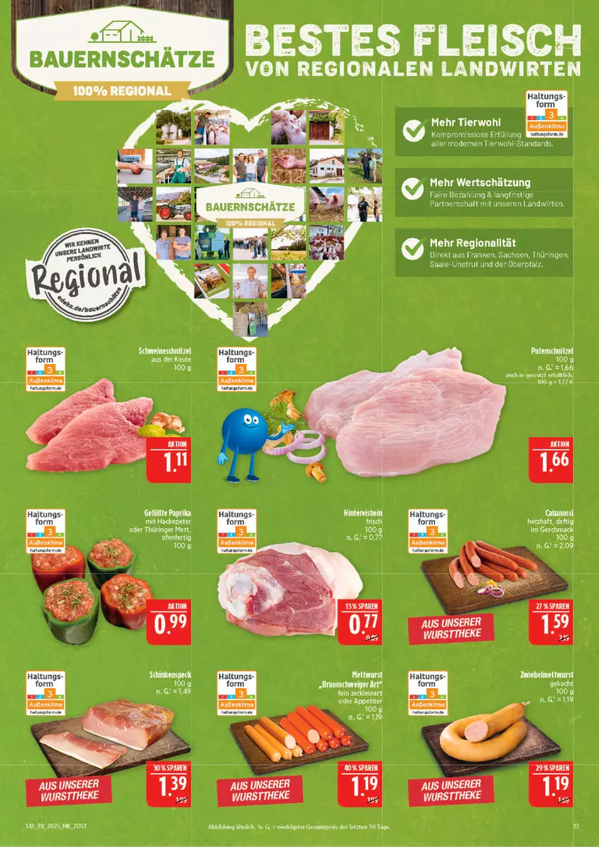 Aktueller Prospekt Marktkauf - Prospekt - von 14.09 bis 20.09.2025 - strona 13 - produkty: auer, Bau, Bauer, Cabanossi, eis, fleisch, gewürz, mac, Mett, mettwurst, Mode, reis, ring, sac, tee, Ti, wurst, ZTE, zwiebel, zwiebelmettwurst