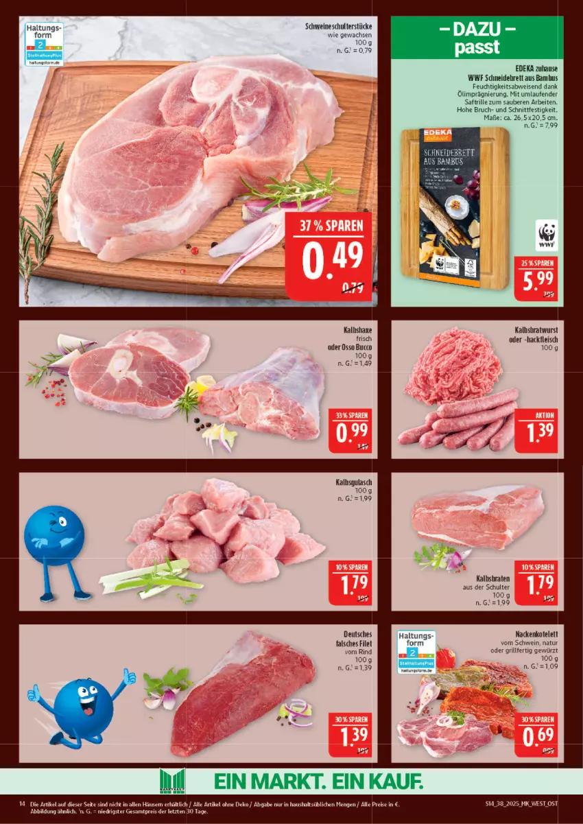 Aktueller Prospekt Marktkauf - Prospekt - von 14.09 bis 20.09.2025 - strona 14 - produkty: axe, bambus, deka, eis, Falsches Filet, filet, fleisch, gewürz, grill, gulasch, hackfleisch, Haxe, Kalbshaxe, kotelett, Laufen, natur, reis, rind, saft, schwein, schweine, Ti, wein, weine, wurst, ZTE