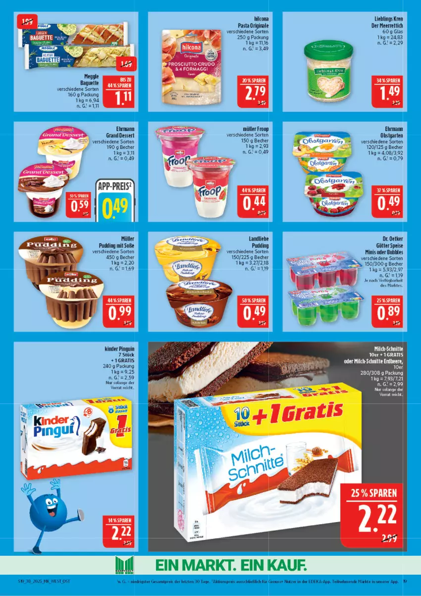 Aktueller Prospekt Marktkauf - Prospekt - von 14.09 bis 20.09.2025 - strona 19 - produkty: aktionspreis, Becher, deka, dessert, Dr. Oetker, ehrmann, Ehrmann Grand Dessert, eis, froop, Garten, gin, hilcona, Kinder, kinder pingui, landliebe, meerrettich, Müller, müller froop, nuss, obst, obstgarten, pasta, pingui, pudding, reis, Rettich, Soße, Ti, ZTE