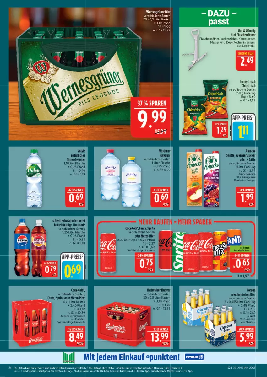 Aktueller Prospekt Marktkauf - Prospekt - von 14.09 bis 20.09.2025 - strona 24 - produkty: aktionspreis, bier, chips, deka, edelstahl, eis, flasche, flaschenöffner, messer, reis, Ti, ZTE